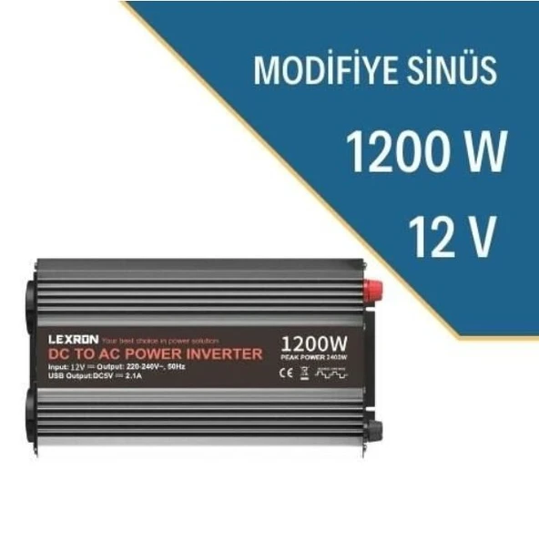 Inges - LEXRON 12 VOLT 1200 WATT Modifiye Sinüs İnverter İnvertör - Resim 3