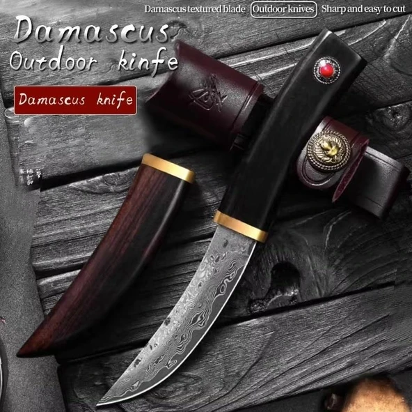 Damascus Av ve Kamp Bıçağı Nadir - Resim 3