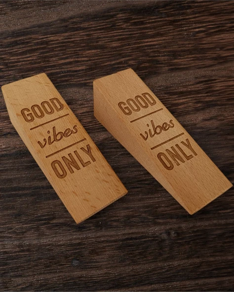 Kapı Stoperi, Kapı Tutucu, Kapı Takozu, Kaydırmaz Aparatlı Good Vibes Only Yazılı 2 Adet