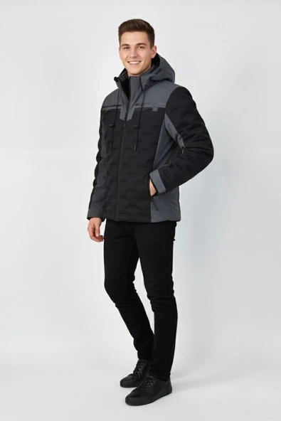 Erkek Kapüşonlu Spor Mont Regular Fit 3331 BGL-ST04899 - Resim 3