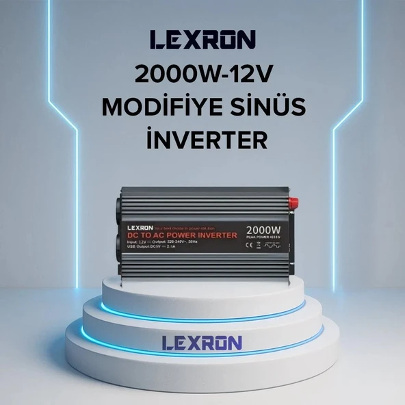 Lexron - İnges 2000 Watt Modifiye Sinüs İnverter - 12 volt - 220 volt çevirici ürün görseli 1