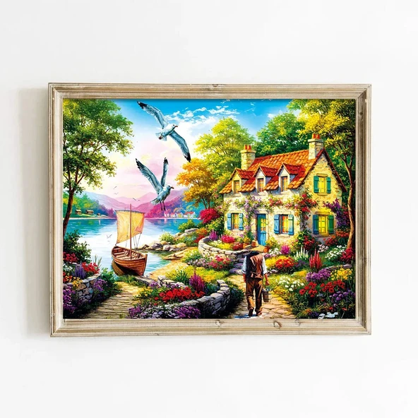 20084 PUZZLE 500 AN OLD TALE BY THE LAKE - Resim 3