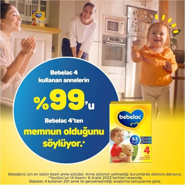 Bebelac 1200GR (800GR+400GR) No:4 Devam Sütü (1+ Yaş) Avantaj Pk (5 Li Set) - Resim 3