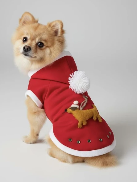 Buddy Kapşonlu Yılbaşı Köpek Sweatshirt Noel