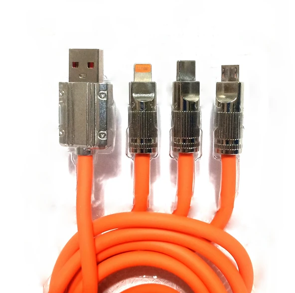 XClass K302 3 IN 1 Üçü Birarada Led Işıklı 5V /3,4A Hızlı Şarj ve Data Kablosu - Resim 2