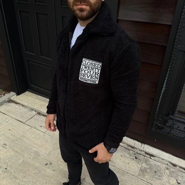 MDB Erkek Polar Fermuarlı weatshirt – Kapüşonsuz, Cepli, Yumuşak Dokulu, Oversize Rahat Kalıp, Kışlık ıcak Tutan Fermuar - Resim 4