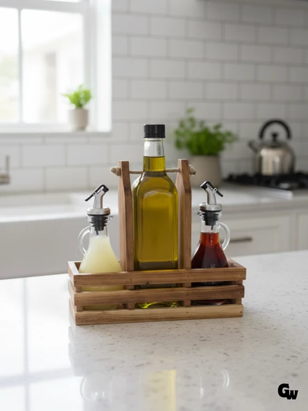 Ahşap Doğal 3Lü 2+1 Set Yağdanlık ve Sosluk Takımı(SET)(KİRAZ) Ahşap Rengi 2 SET ürün görseli