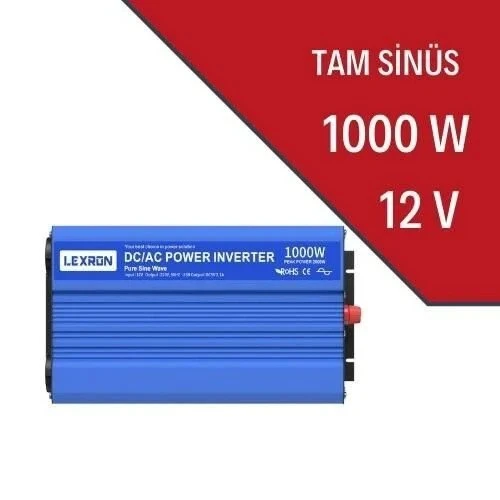 LEXRON 12 VOLT 1000 WATT 1 KW TAM SINUS İNVERTER - INVERTOR ürün görseli 1