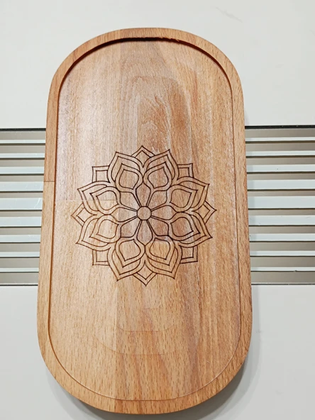 22x11 Cm Ayaklı Oval, Motif Desenli, Baharatlık Takımı, Baharat, Yağdanlık Altlığı, - 4