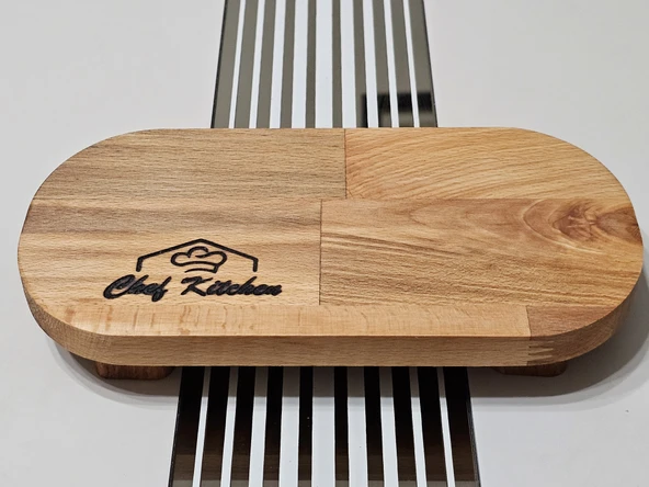 22x11 Oval Ahşap Yağdanlık Altlığı, Baharat, Sunum Standı, Çok Amaçlı Mutfak Tabağı 4 Ayaklı - 3