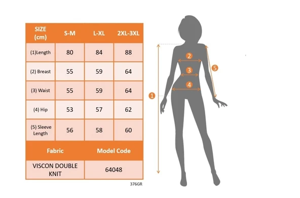 MDB Kadın Uzun Kollu Bisiklet Yaka Kısa Viskon Iki Iplik Elbise - Resim 4