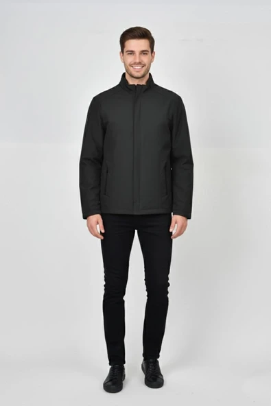 Erkek Hakim Yaka İçi Polarlı Spor Mont 99546 BGL-ST04879 - Resim 3