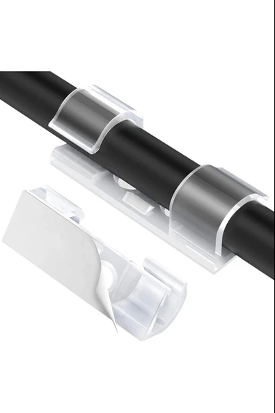 Kablo Sabitleyici Klipsler 20 Adet Kablo Düzenleyici Duvar Fayans Cam Kablo Tutucu Yapışkanlı Klips (5284) - Resim 7