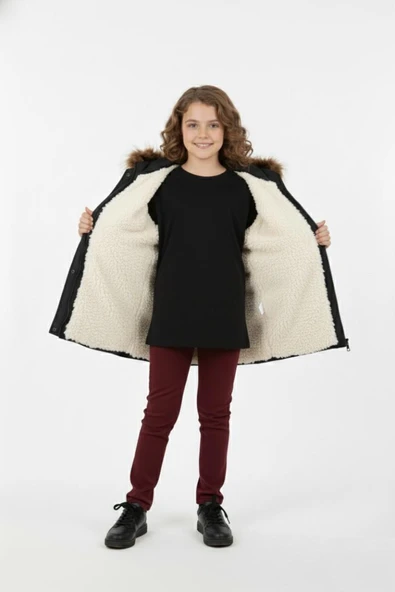 Kız Çocuk Kapüşonlu Mont BGL-ST04886 - Resim 8