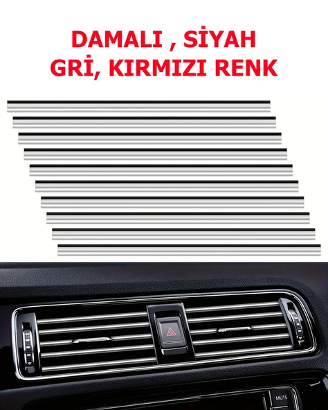 Tüm Araçlara Uyumlu, Evrensel U-Şekilli Araba Klima Çıkışı Dekoratif Yumuşak Şerit Aksesuarları - Resim 5