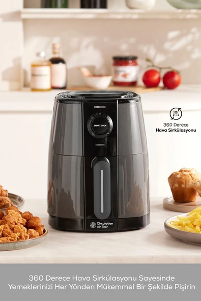 Smart Cook 60 Dakikaya Kadar Zaman Ayarlı Compact Airfryer Space Grey 2 Kişilik - 5