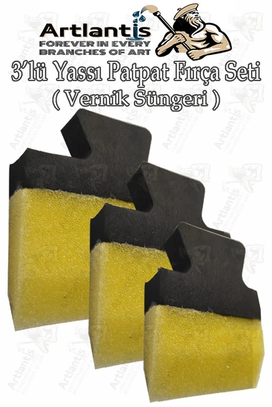Resim Verniği 500 ml Su Bazlı 1 Adet ve Yassı Patpat Sünger Fırça Seti 3 lü 1 Paket Resim Parlatıcı Vernik Hobi Sanat - 4