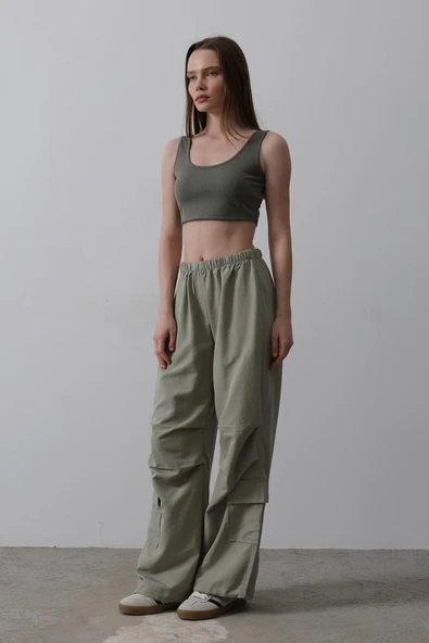 Paraşüt Cargo Pantolon - Haki - Resim 3