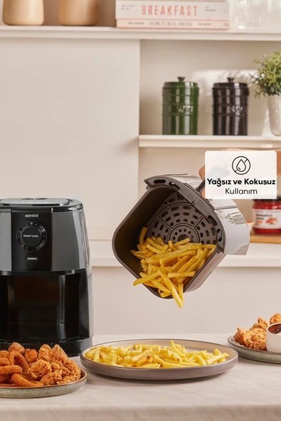 Smart Cook 60 Dakikaya Kadar Zaman Ayarlı Compact Airfryer Space Grey 2 Kişilik - 4