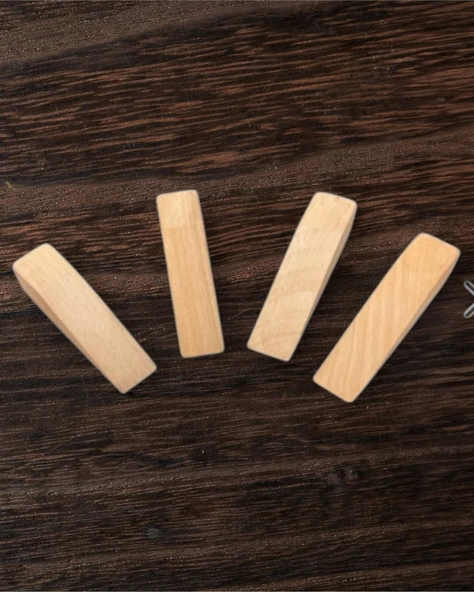 Kapı Stoperi, Kapı Tutucu, Kapı Takozu, Kaydırmaz Aparatlı Oval 4 Adet Verniksiz - 3