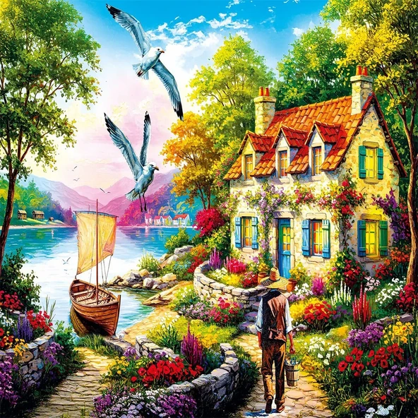 20084 PUZZLE 500 AN OLD TALE BY THE LAKE - Resim 2