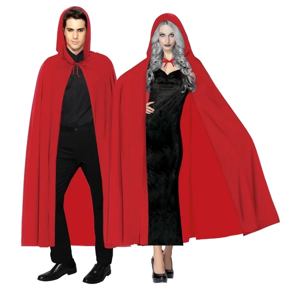 Çocuk Kırmızı Renk Kapşonlu Pelerin 120 cm ürün görseli 1