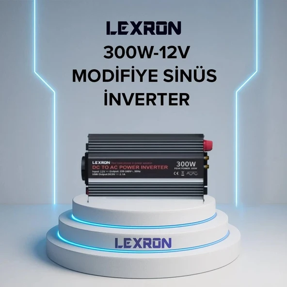Lexron - İnges 300 Watt Modifiye Sinüs İnverter - 12 volt invertör - 220 volt çevirici ürün görseli 1