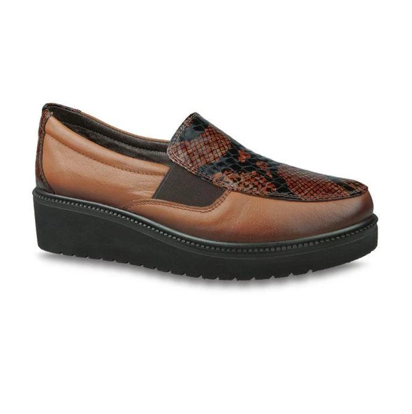 Ceyo 0730 Kadın Hakiki Deri Feta Topuk Anatomik Ayakkabı - 3