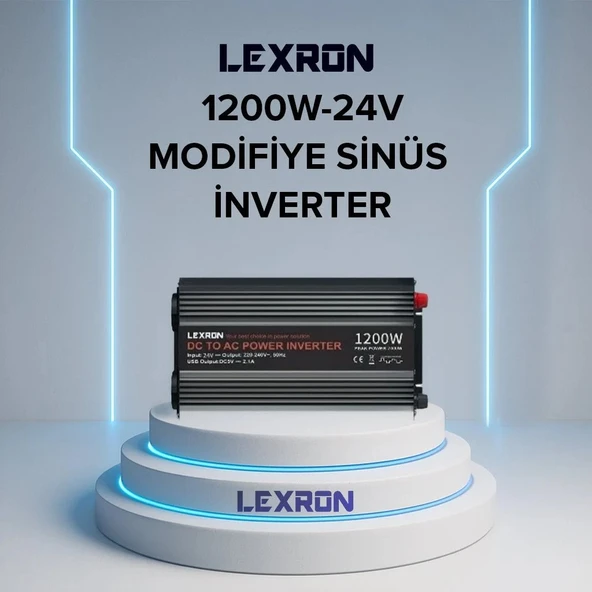 Lexron - İnges 24 Volt 1200 Watt Modifiye Sinüs İnverter - 220 volt çevirici ürün görseli 1
