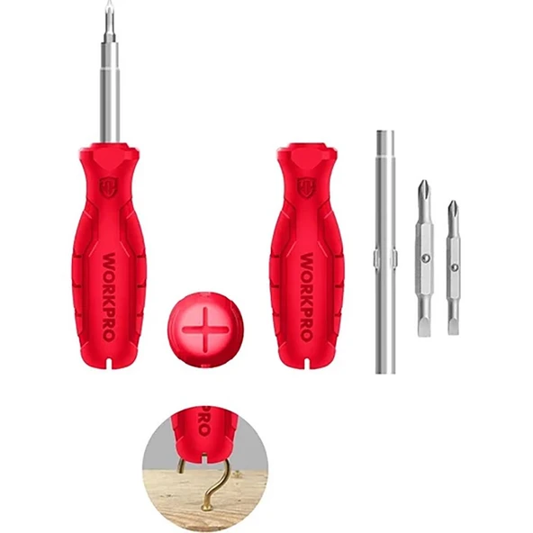 WORKPRO WP221066 6-IN-1 Çok Fonksiyonlu Değişken Uçlu Profesyonel Tornavida Seti - Resim 3