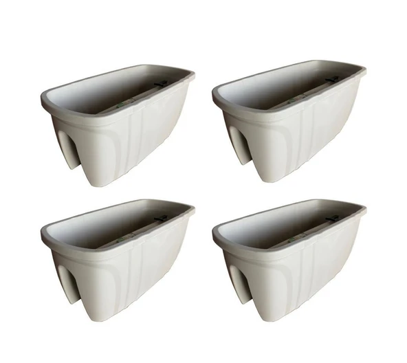 SY-5710 Opal Balkon Küpeşte Saksı 15 Litre Kirli Beyaz 4 Adet ürün görseli