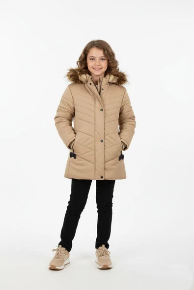 Kız Çocuk Kapüşonlu Mont BGL-ST04886 - Resim 2