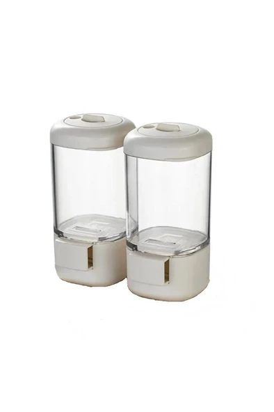 2li Tuşlu Basmalı Baharatlık Tuzluk Seti Gramaj Ayarlı Şekerlik Tuz Biber Baharat Saklama Kabı 140ml - Resim 8