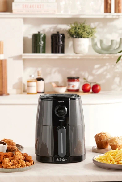 Smart Cook 60 Dakikaya Kadar Zaman Ayarlı Compact Airfryer Space Grey 2 Kişilik