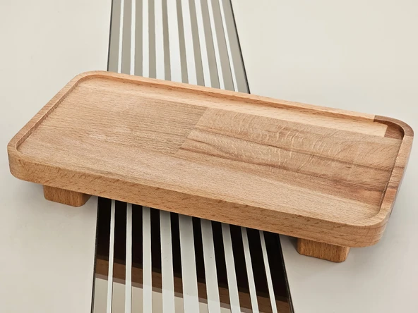 22x11cm, Ayaklı, Ahşap Dekoratif, Mutfak Düzenleyici, Yağdalık, Baharatlık, Sosluk Altı, Dikdörtgen - 3