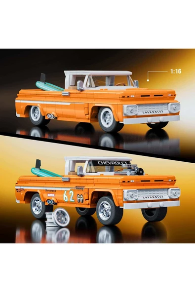 Brick Shop™ Hot Wheels® Elite Serisi - Custom '62 Chevy Pickup 858 Parça koleksiyoncular için JFT20 - 3