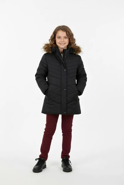 Kız Çocuk Kapüşonlu Mont BGL-ST04886 ürün görseli