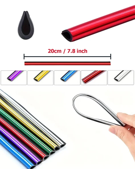 Tüm Araçlara Uyumlu, Evrensel U-Şekilli Araba Klima Çıkışı Dekoratif Yumuşak Şerit Aksesuarları - Resim 3