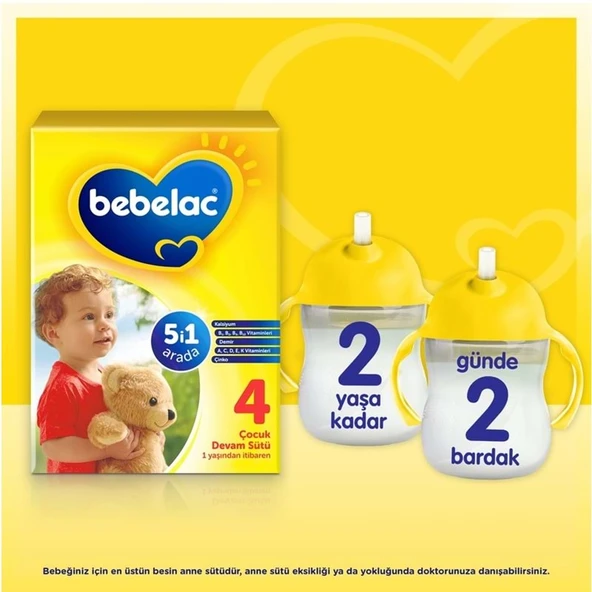 Bebelac 1200GR (800GR+400GR) No:4 Devam Sütü (1+ Yaş) Avantaj Pk (3 Lü Set) - Resim 6