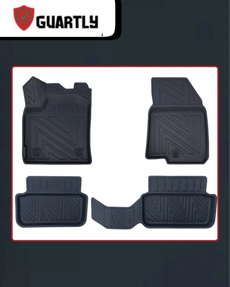 Guartly Dacia Sandero 2021 ve Sonrası Uyumlu Araca Özel Premium 4d Havuzlu Paspas Takımı - 2