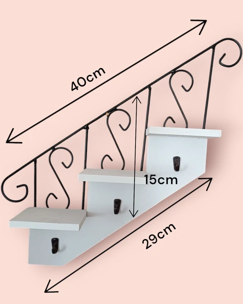 Dekoratif, Merdiven Modelli, Çiçek, Anahtarlık Askılığı - 4
