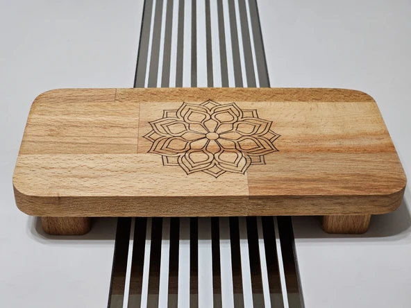 22x11 Cm Ayaklı Dikdörtgen Düz, Ahşap, Motif Desenli, Yağdanlık, Şişe, Mutfak Altlığı Ve Düzenleyici - 2