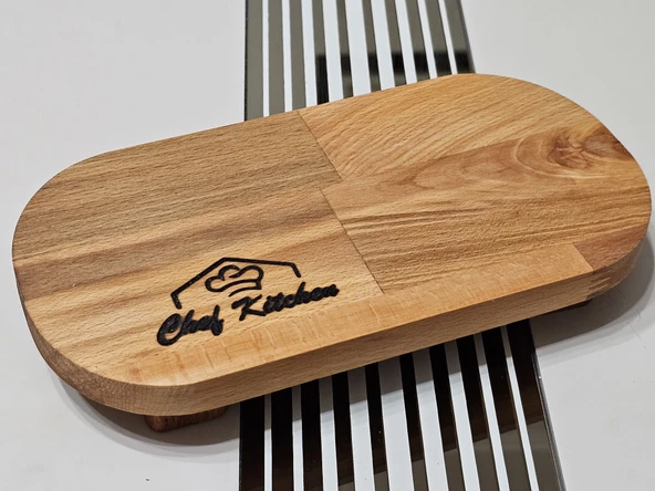 22x11 Oval Ahşap Yağdanlık Altlığı, Baharat, Sunum Standı, Çok Amaçlı Mutfak Tabağı 4 Ayaklı