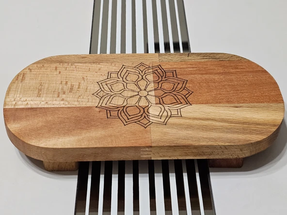 22x11 Cm Ayaklı Oval Düz, Ahşap, Motif Desenli, Yağdanlık, Şişe, Mutfak Altlığı Ve Düzenleyici - 3