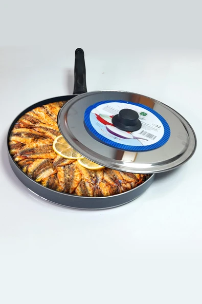 Çarşıbu 32 cm Teflon Kapaklı Balık ve Gözleme Tavası