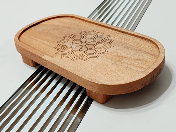 22x11 Cm Ayaklı Oval, Motif Desenli, Baharatlık Takımı, Baharat, Yağdanlık Altlığı, - 3