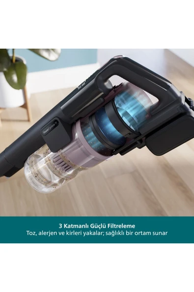 6000 Serisi Kablosuz Dikey Süpürge, PowerCyclone 11, 64 Dakika Kullanım Süresi, XC6453/00 - 2