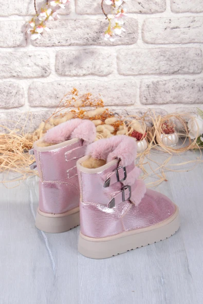 Fort Nurela Simli Süet İçi Kürklü Tüy Ve Toka Detaylı Anne Kız Kısa Kadın Bot - Resim 12