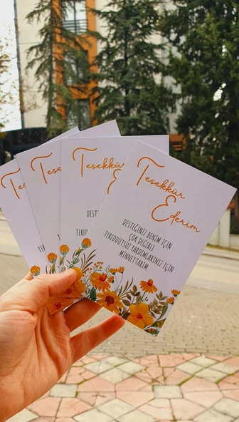 Öğretmenler Günü Tebrik Kartı-teşekkür kartı-Özel gün 24 Kasım -4 Lü-Not Kartı-hediye kartı-tek yüzlü - Resim 5