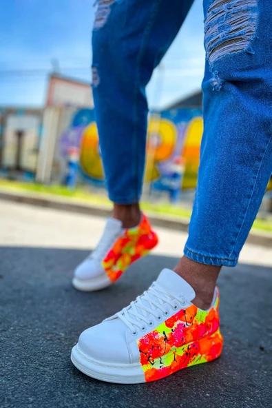 CH254 - CBT Pittura Erkek Ayakkabı 535 NEON TURUNCU / SIYAH YAĞMUR - Resim 6